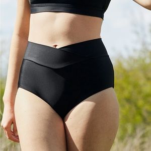 Aerie, high waisted, crossover, bikini, bottom, full coverage NWT
